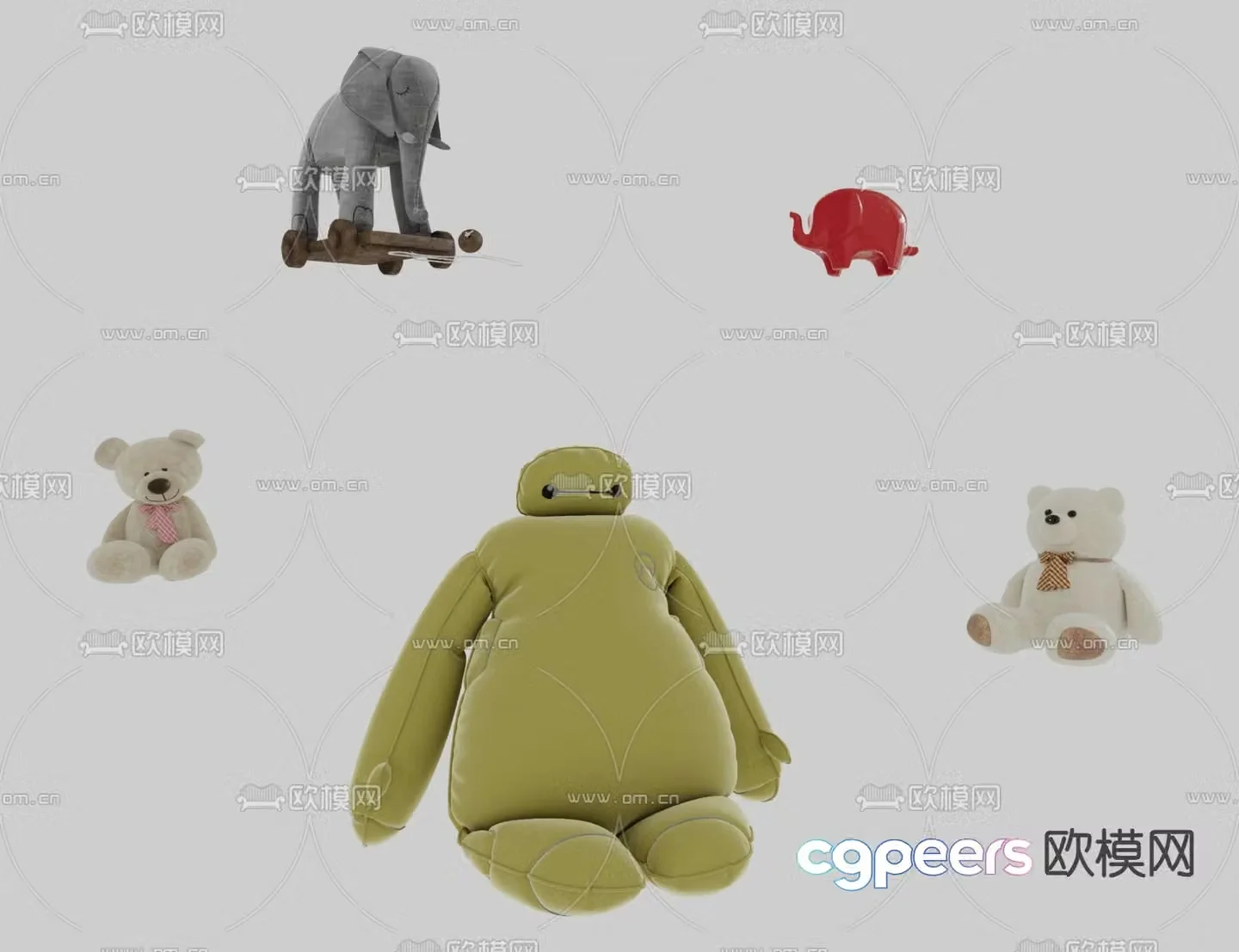 doll toy plush doll dabai 3d model
