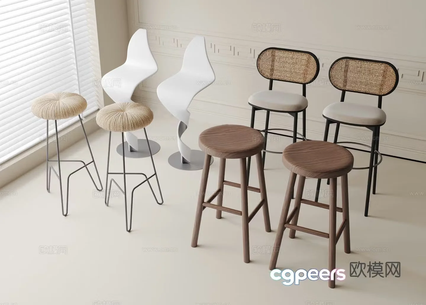 Modern bar chair 3d model