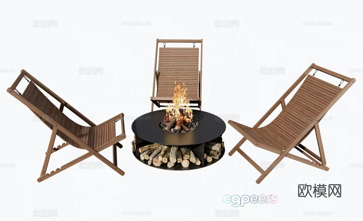 Modern outdoor chairs reclining chairs outdoor tables and chairs stoves folding chairs 3d model