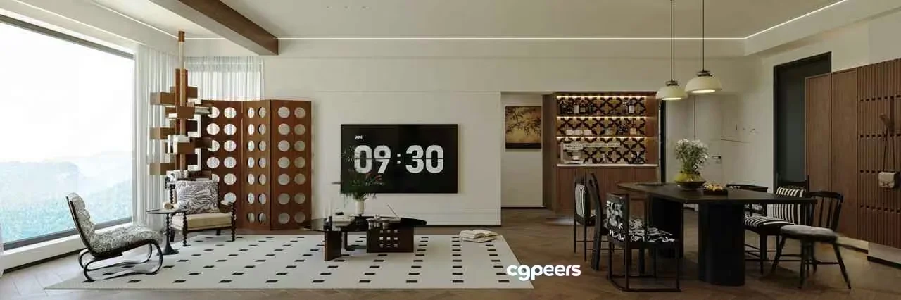 Modern Living Room 3D Model – 14740 – VRAY Render