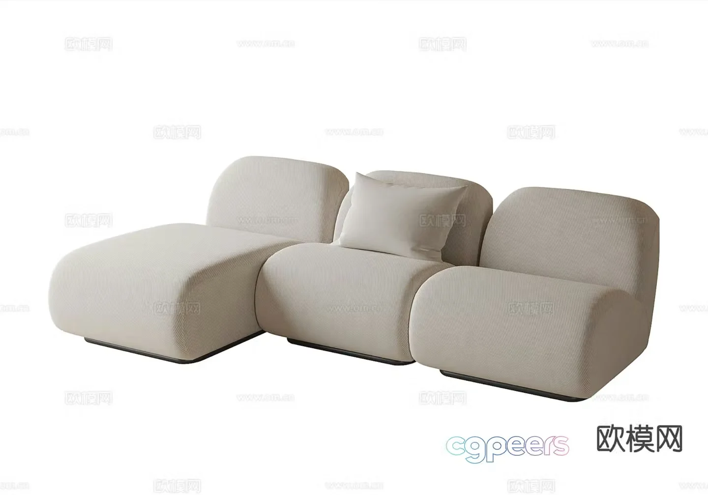 Modern multi-seater sofa corner sofa 3d model