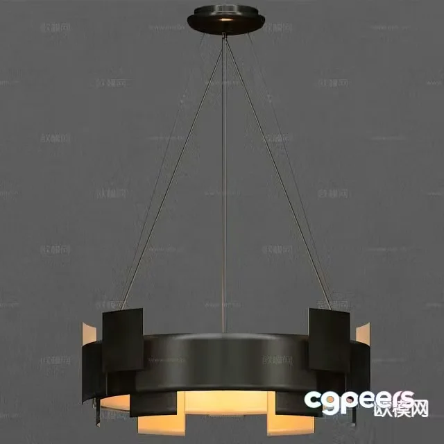 Modern chandelier ring chandelier 3d model