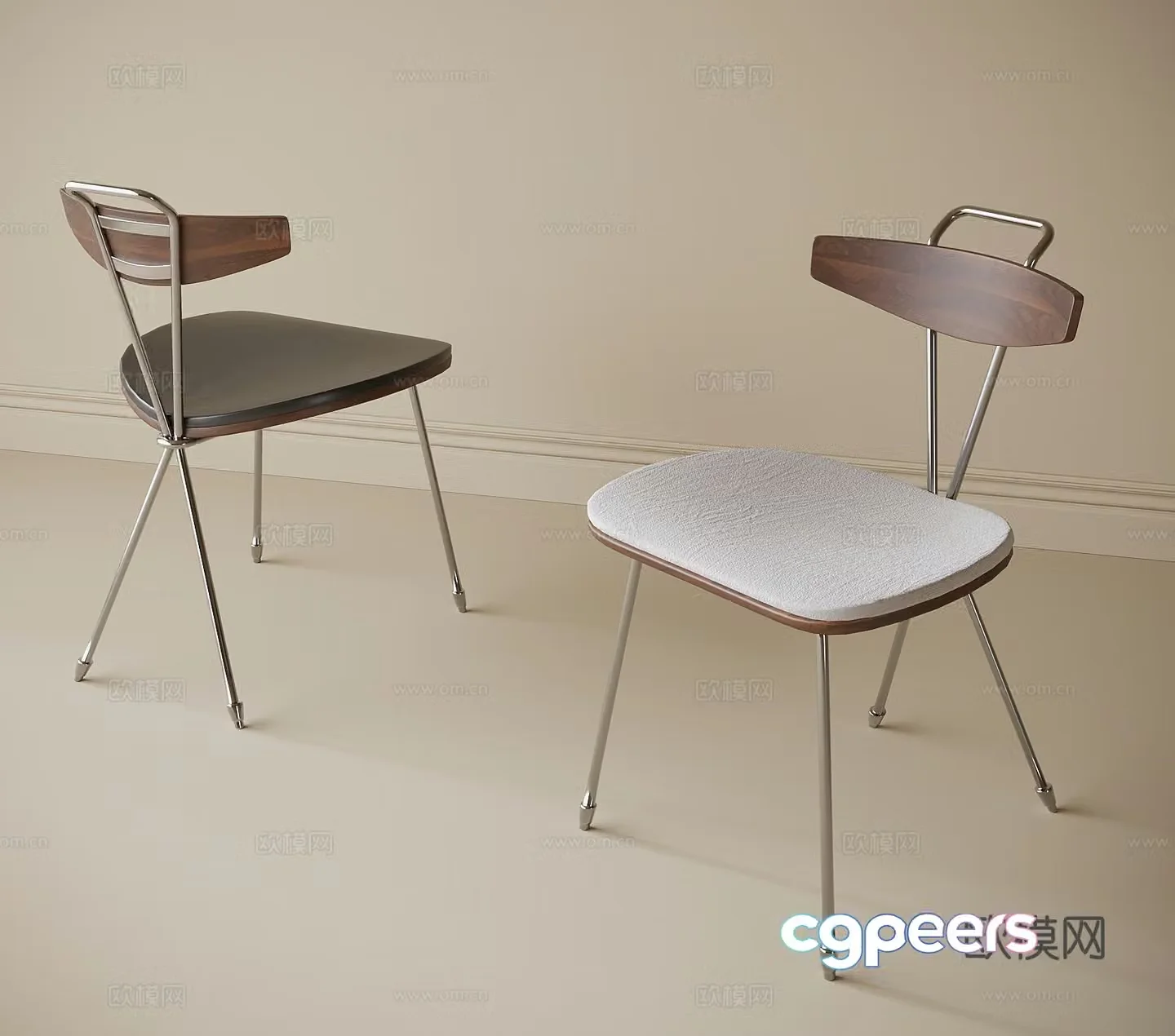 Modern dining chair single chair book chair tea chair 3d model