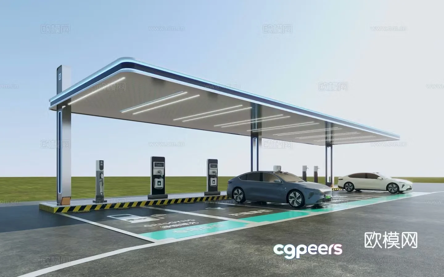 Charging pile_charging station_charging shed_canopy_sunshade_new energy vehicle 3D model