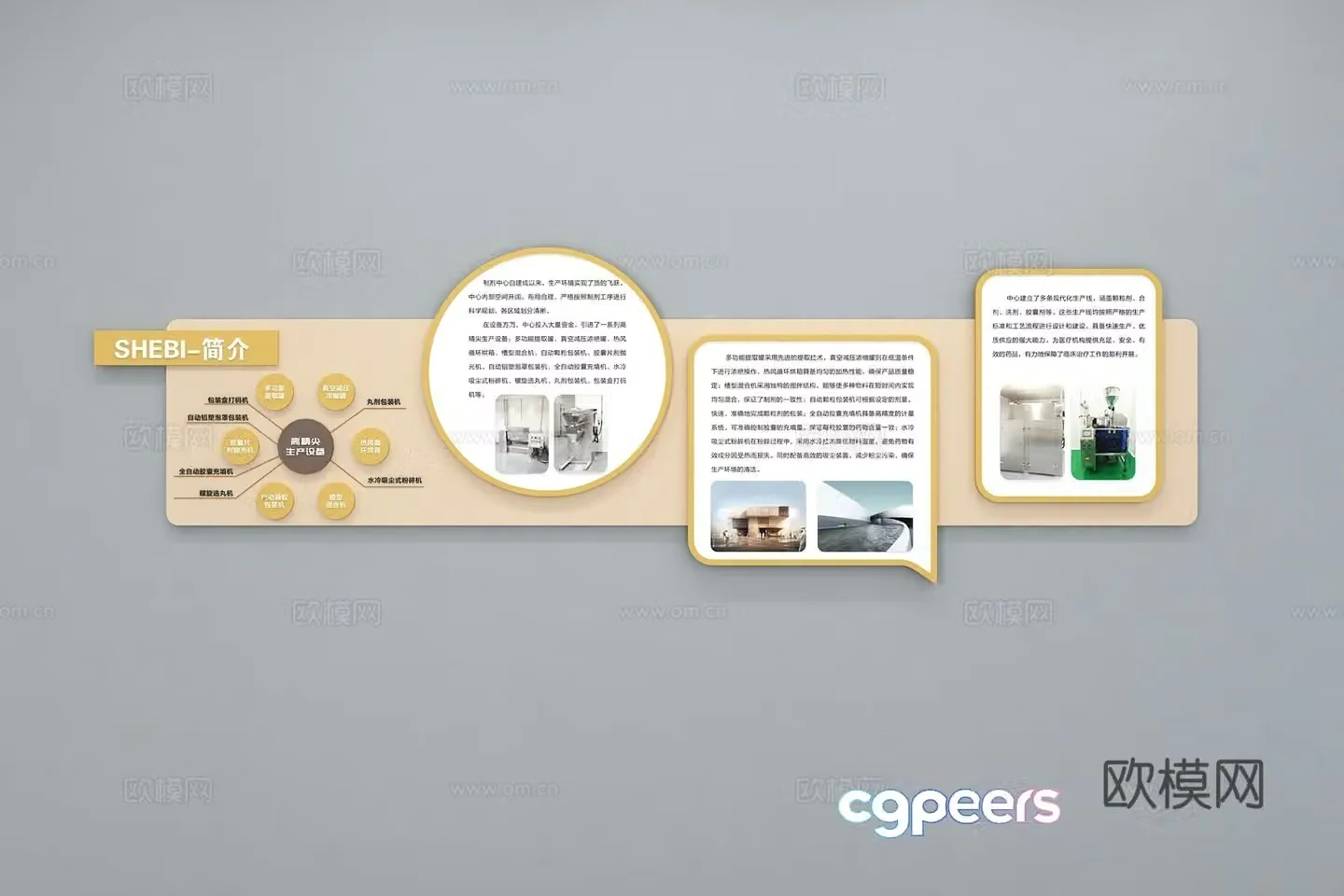 Modern corporate culture wall Office background wall Corridor Promotional column Slogan Slogan Corporate style 3D model