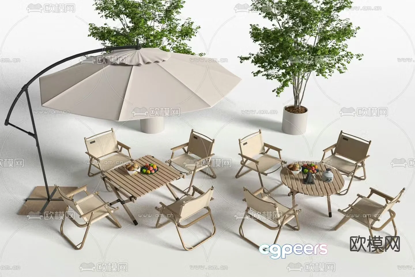 Camping tables and chairs outdoor tables and chairs 3d model