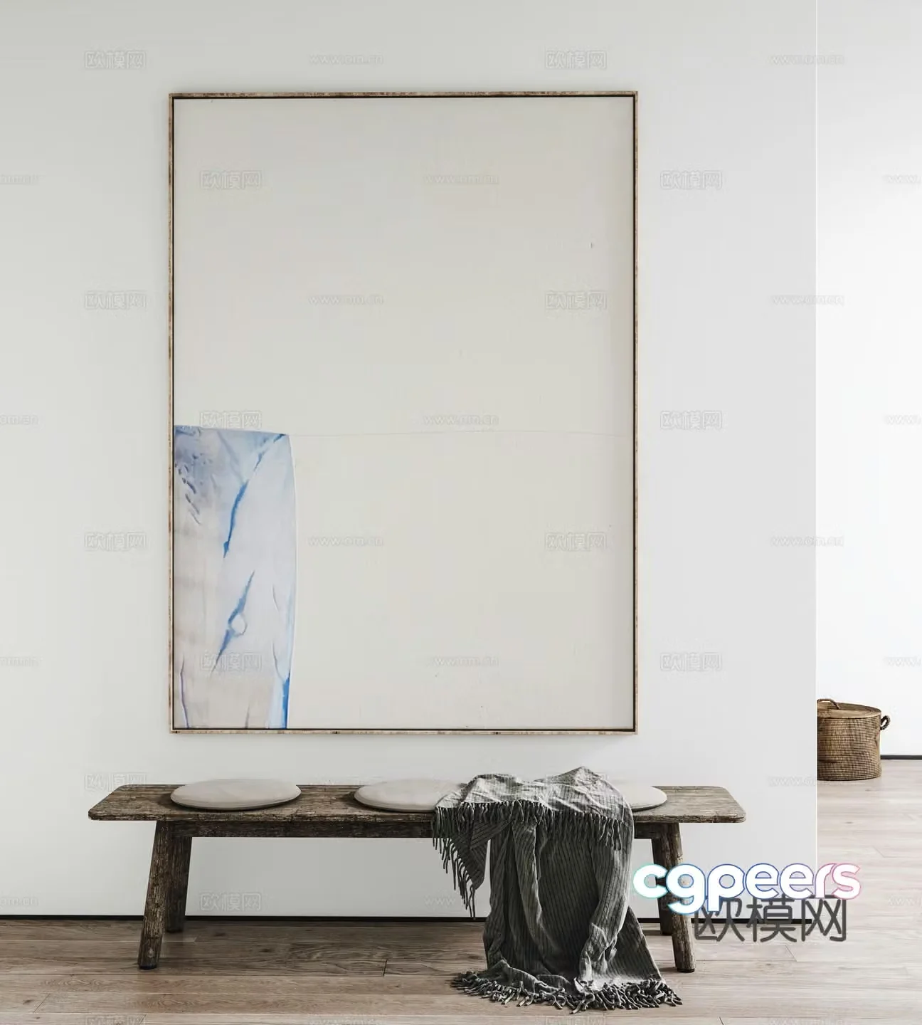 Modern hanging paintings decorative paintings stools 3D model