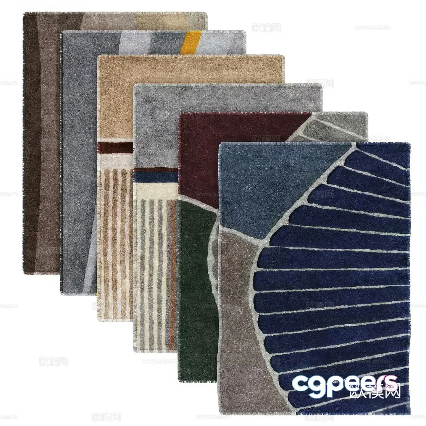 New Chinese style wool carpet 3d model