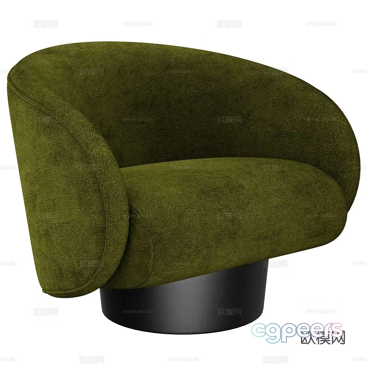 Single sofa velvet sofa 3d model