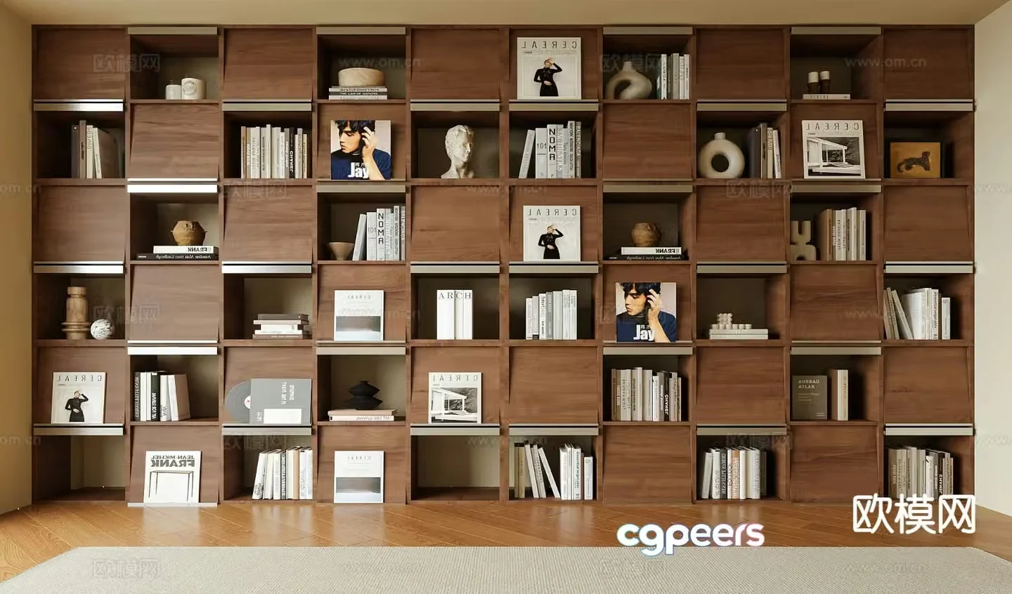 Medieval style bookcase bookshelf wall-to-wall bookcase 3D model