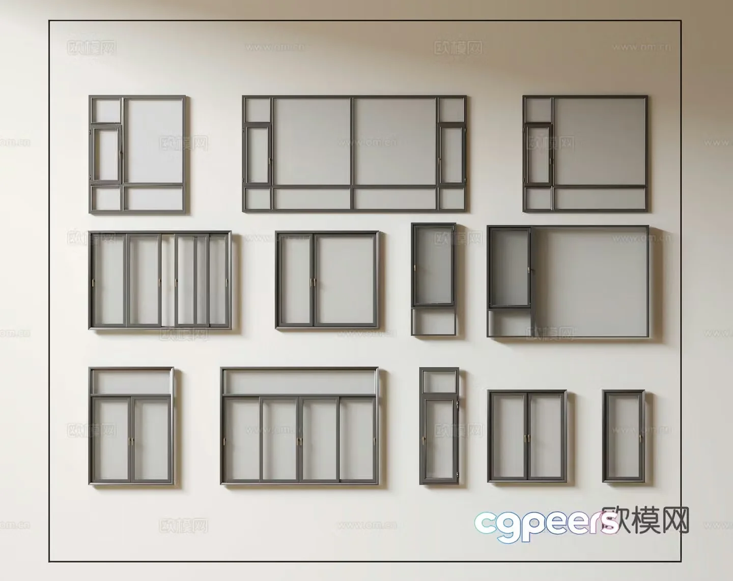 Modern windows glass windows floor-to-ceiling windows balcony windows bay windows sliding windows 3d model