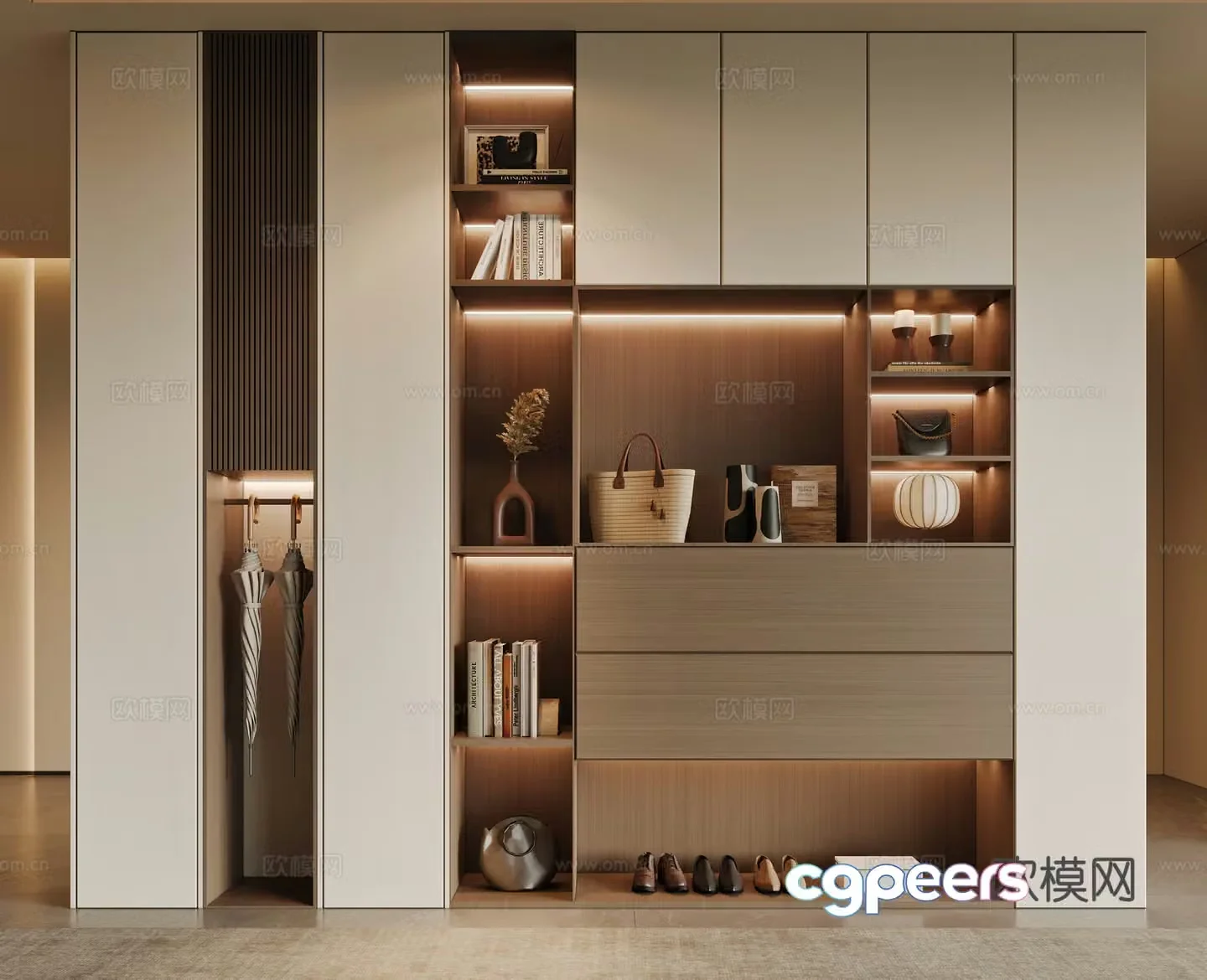 Modern shoe cabinet 3d model