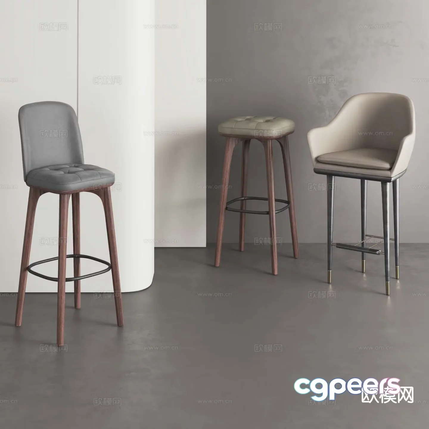 Wabi Sabi bar stool bar stool high stool 3d model