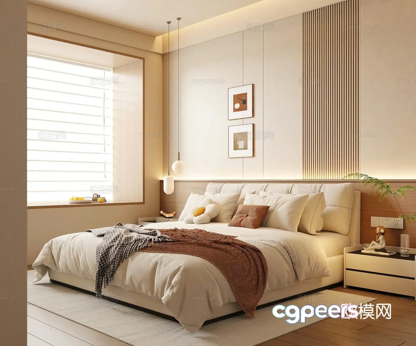 Cream style bedroom master bedroom 3d model