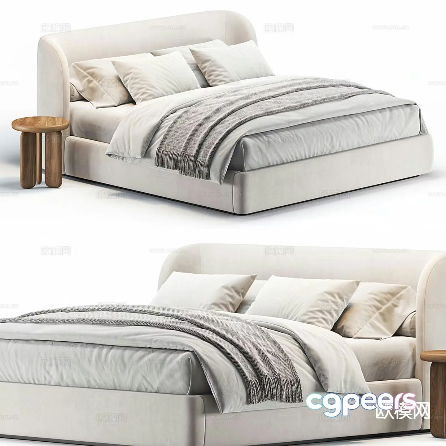 RH double bed 3d model