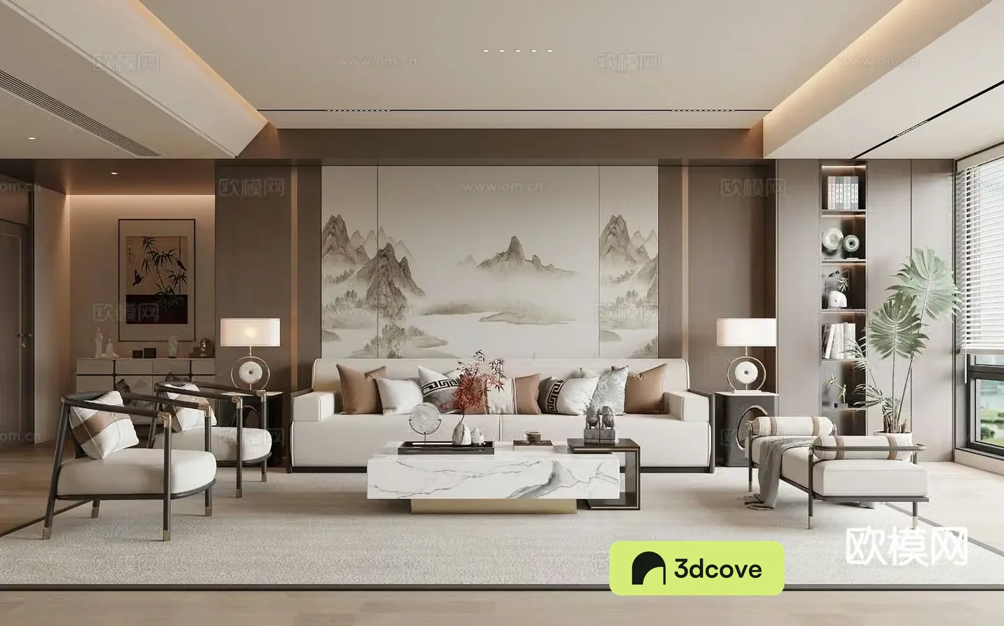 New Chinese living room Song’s aesthetic