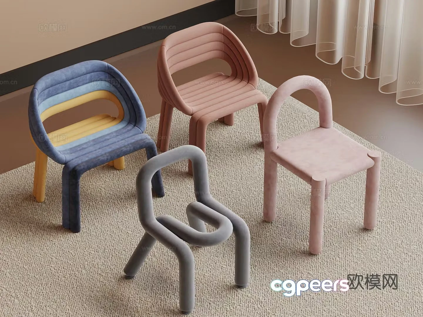 Modern children’s chair 3d model
