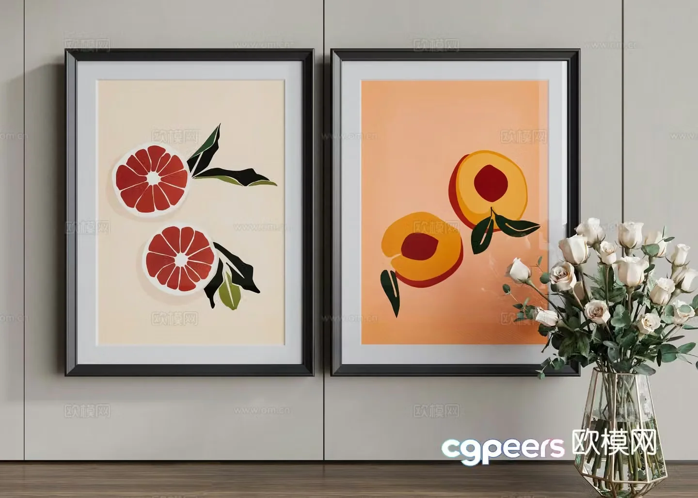 Modern oil painting art hanging painting decorative painting 3D model