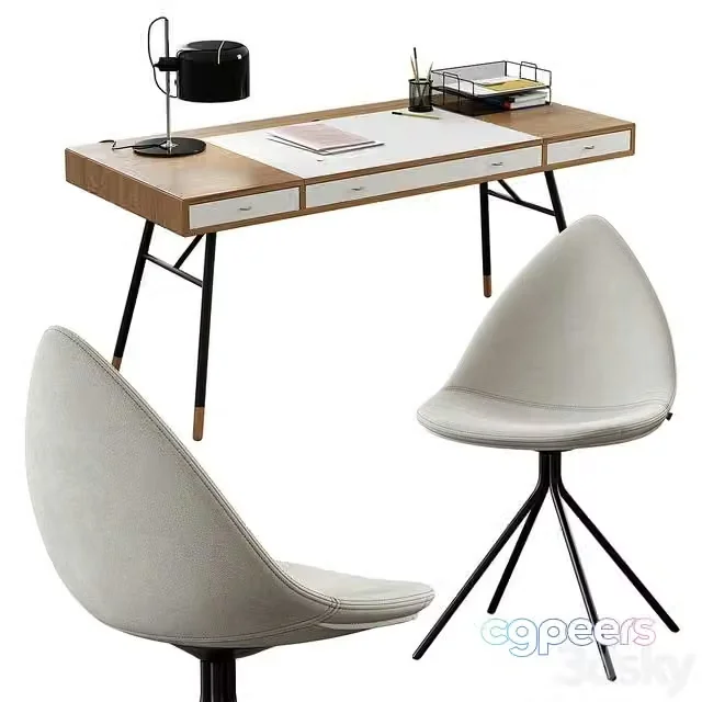 3ds Max Free – BoConcept Cupertino Table + Ottawa Chair
