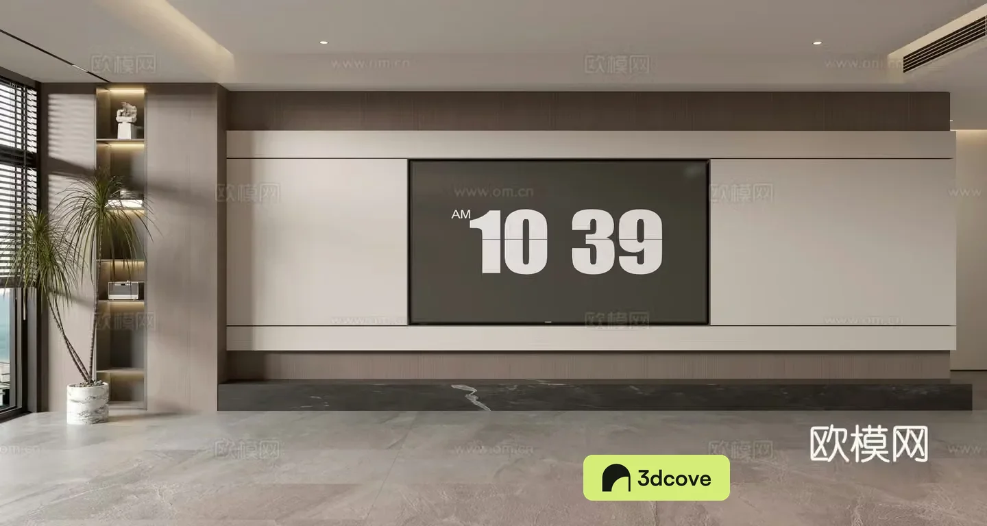 Wasabi TV background wall 3d model