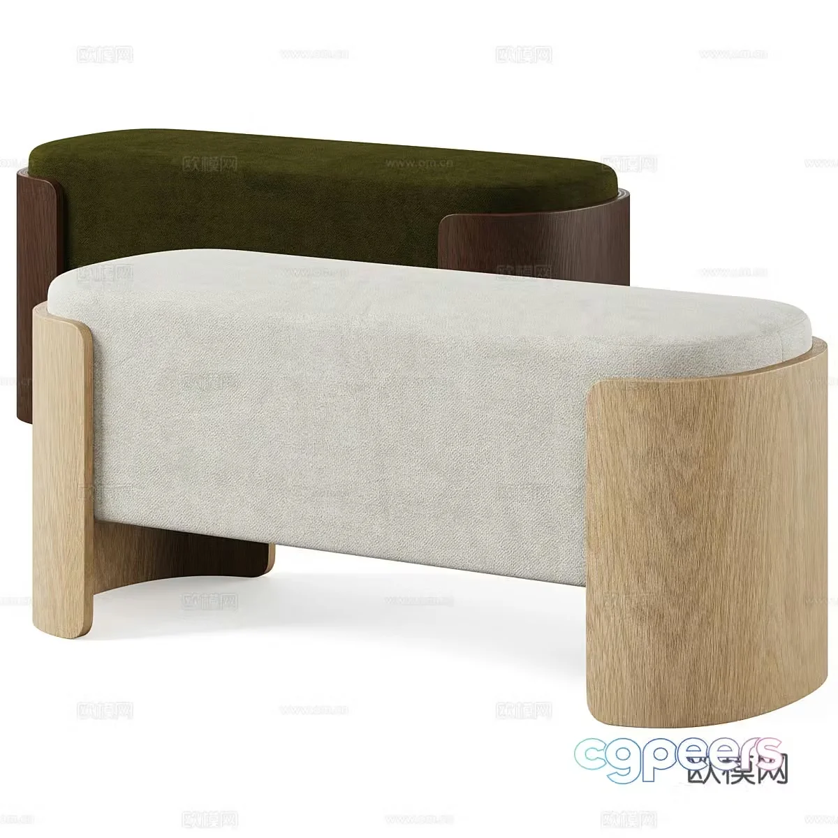 New Chinese Banquette Lagom bench 3D model
