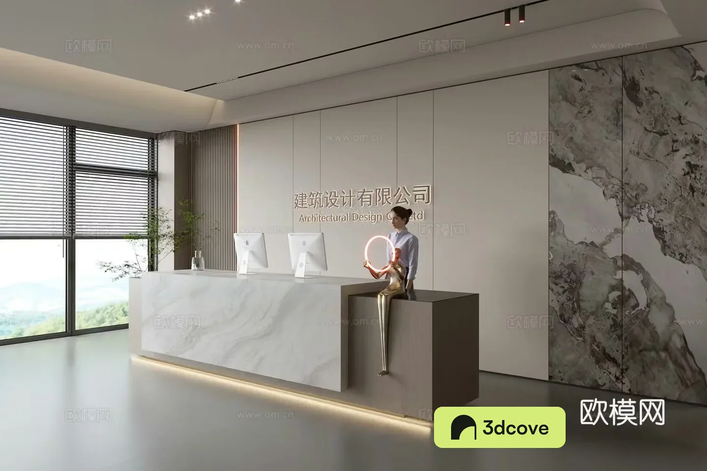 Modern company front desk reception area bar reception desk service desk company front desk background