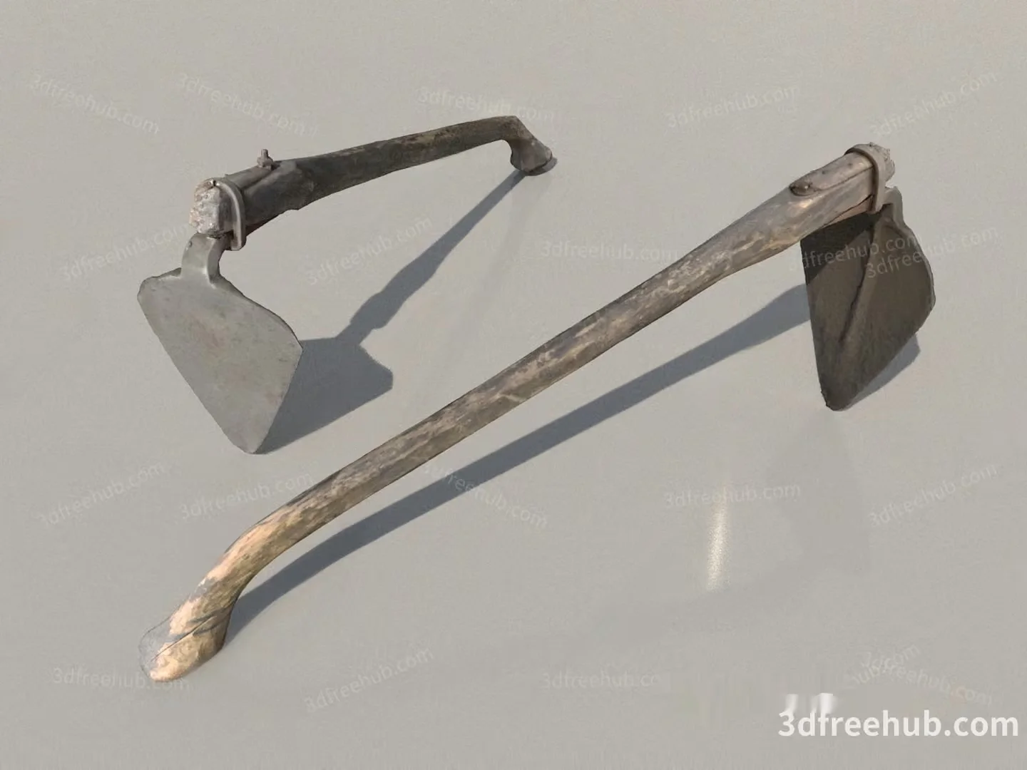 A 3D Model Of A Long-Handled Shovel 3D Model – 21088 – VRAY Render