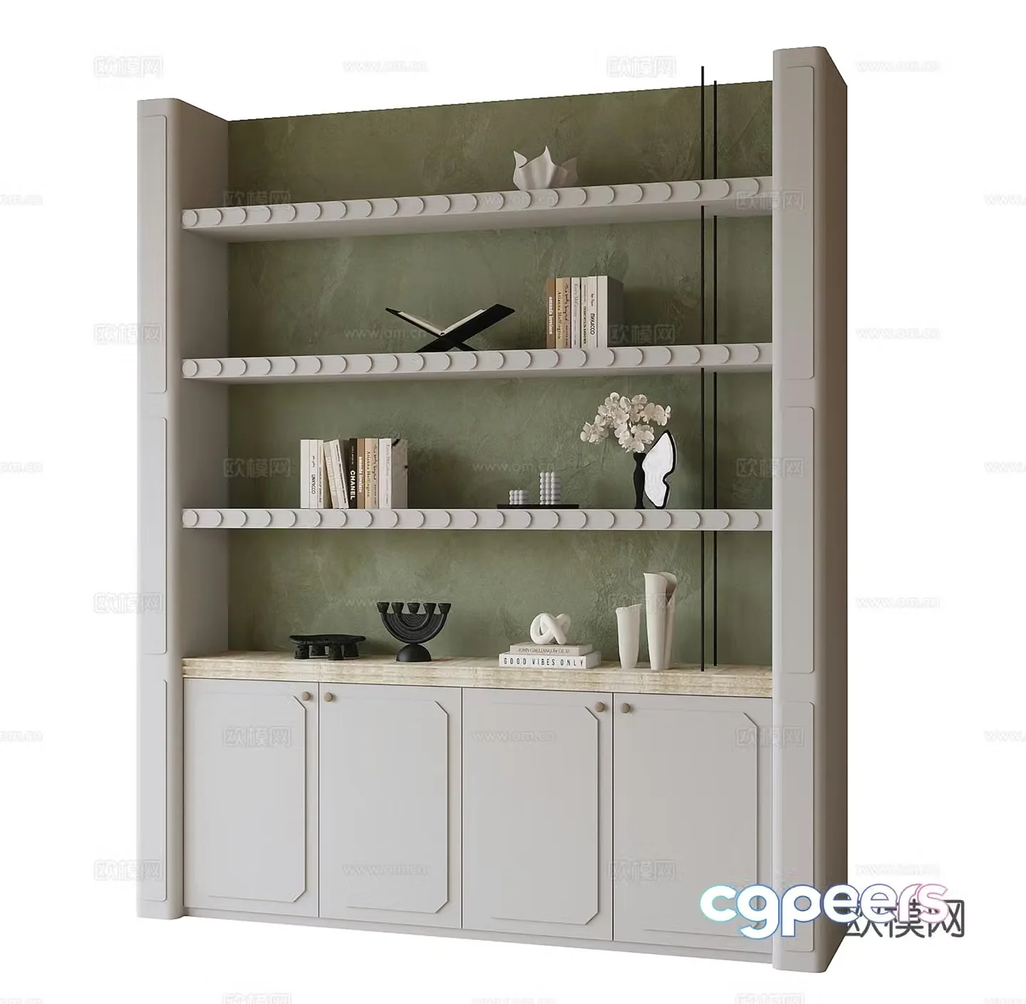 Modern decorative cabinet bookcase 3d model