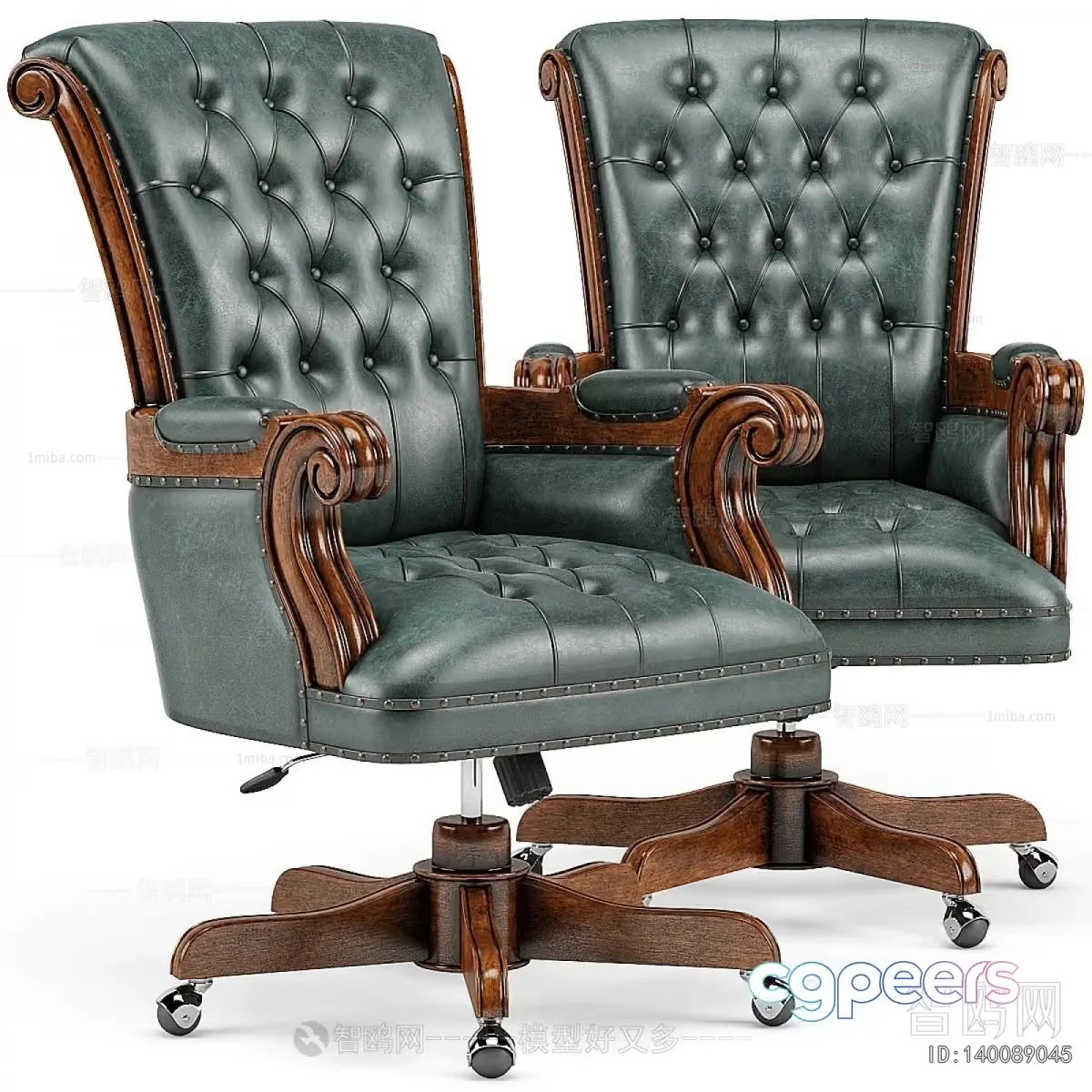 Wooden Office Chairs 3D Model – 6823 – VRAY Render