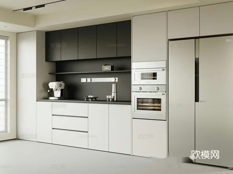 Modern Kitchen Setup 3D Model – 10327 – VRAY Render