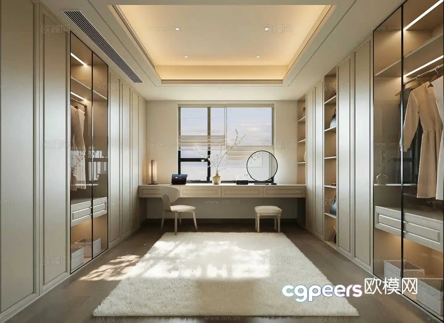 New Chinese style cloakroom Zhongdao cabinet Jewelry cabinet 3D model