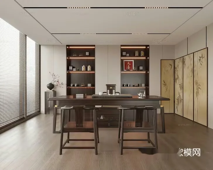 Modern Office Space 3D Model – 8557 – VRAY Render
