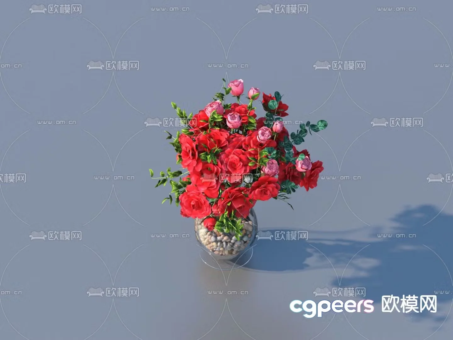 flower flowers red flower 3d model