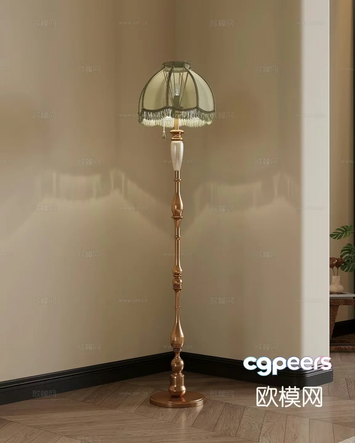 17 floor lamp French retro style floor lamp 3d model