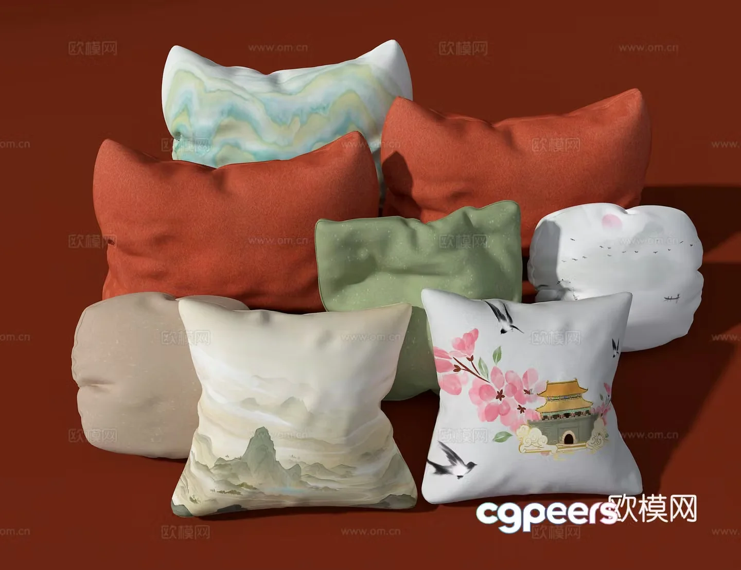 National Trendy Style Pillow 3D Model