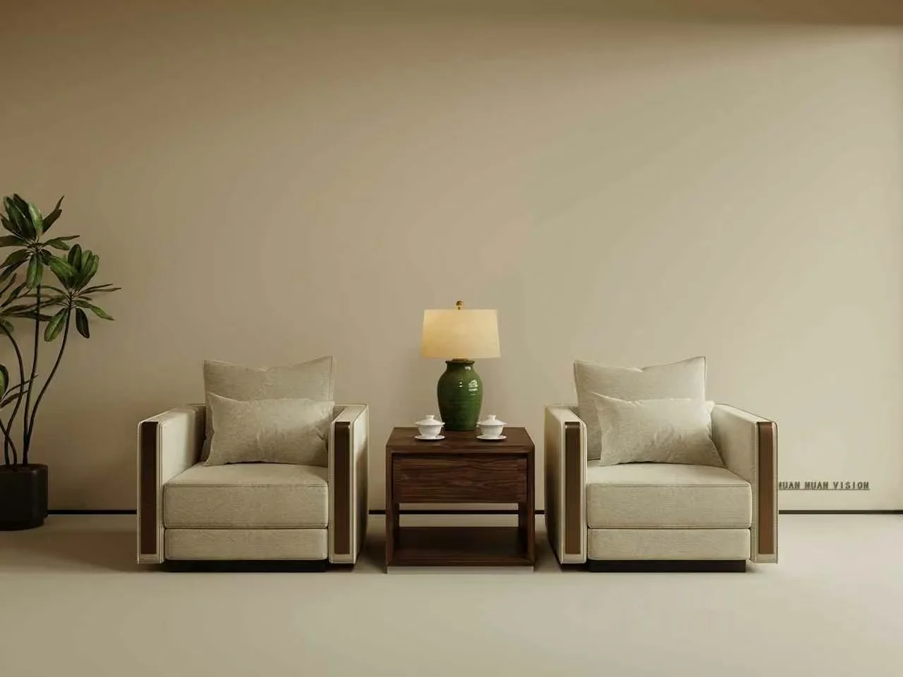 Modern Living Room 3D Model – 7542 – VRAY Render