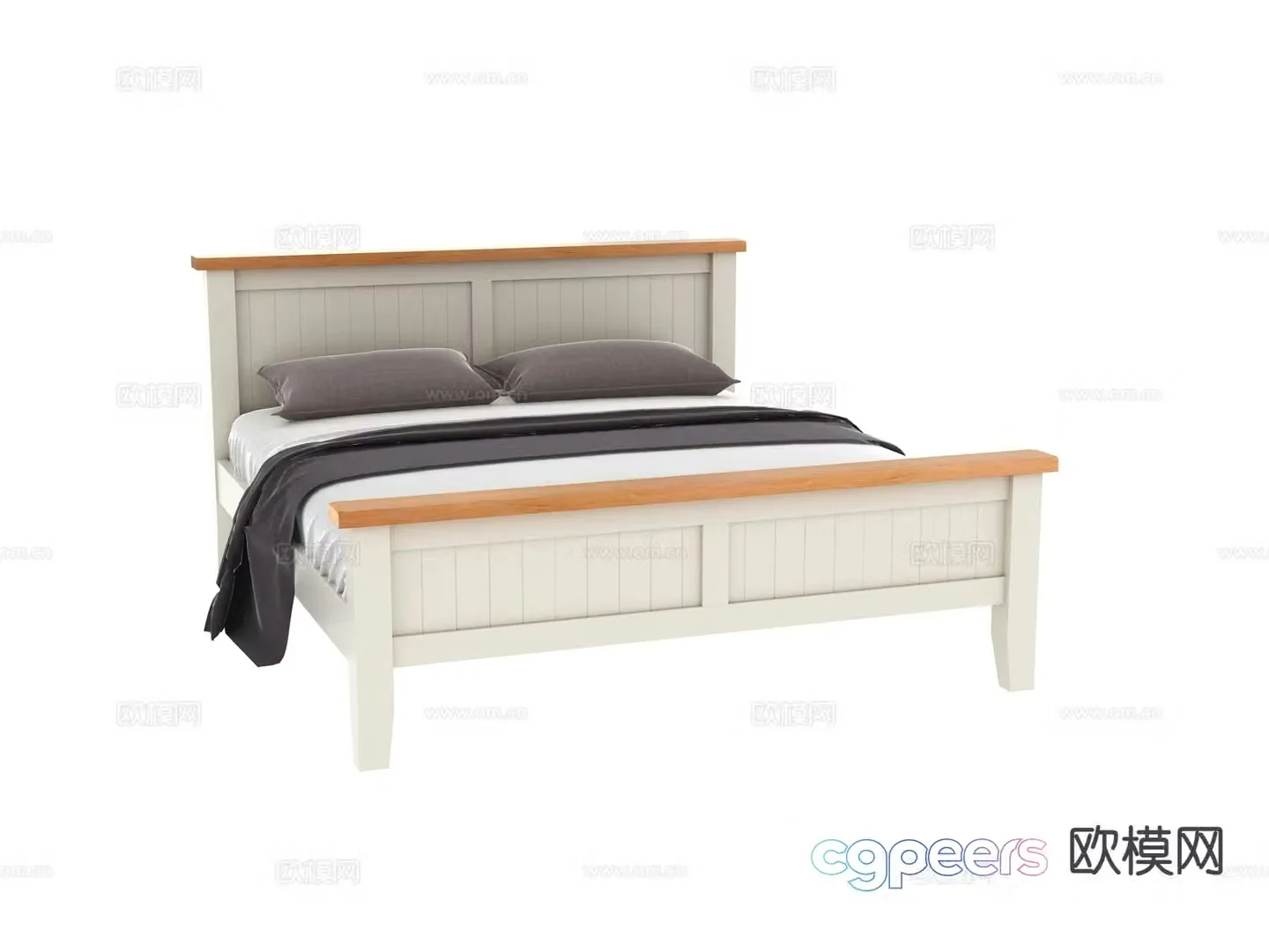 Modern double bed 3d model