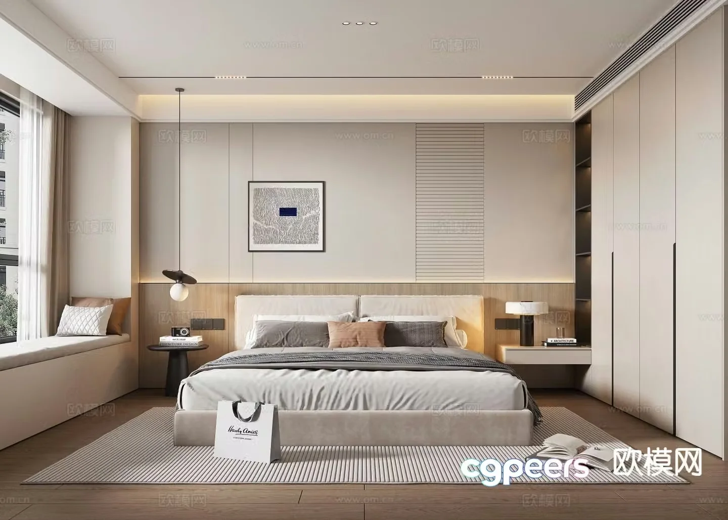 Modern bedroom master bedroom 3d model