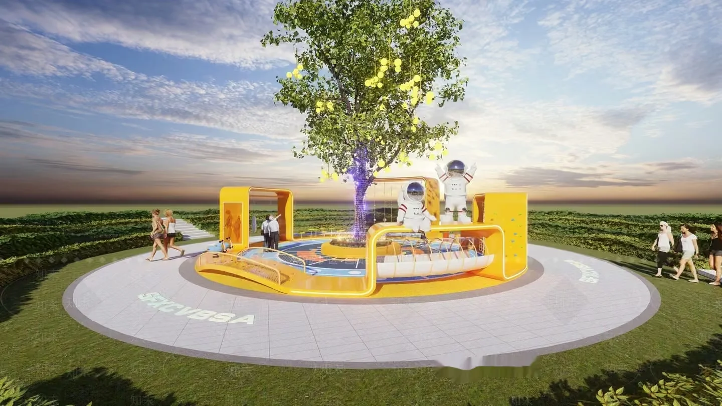 The Main Subject Is A Futuristic Playground 3D Model – 9213 – VRAY Render