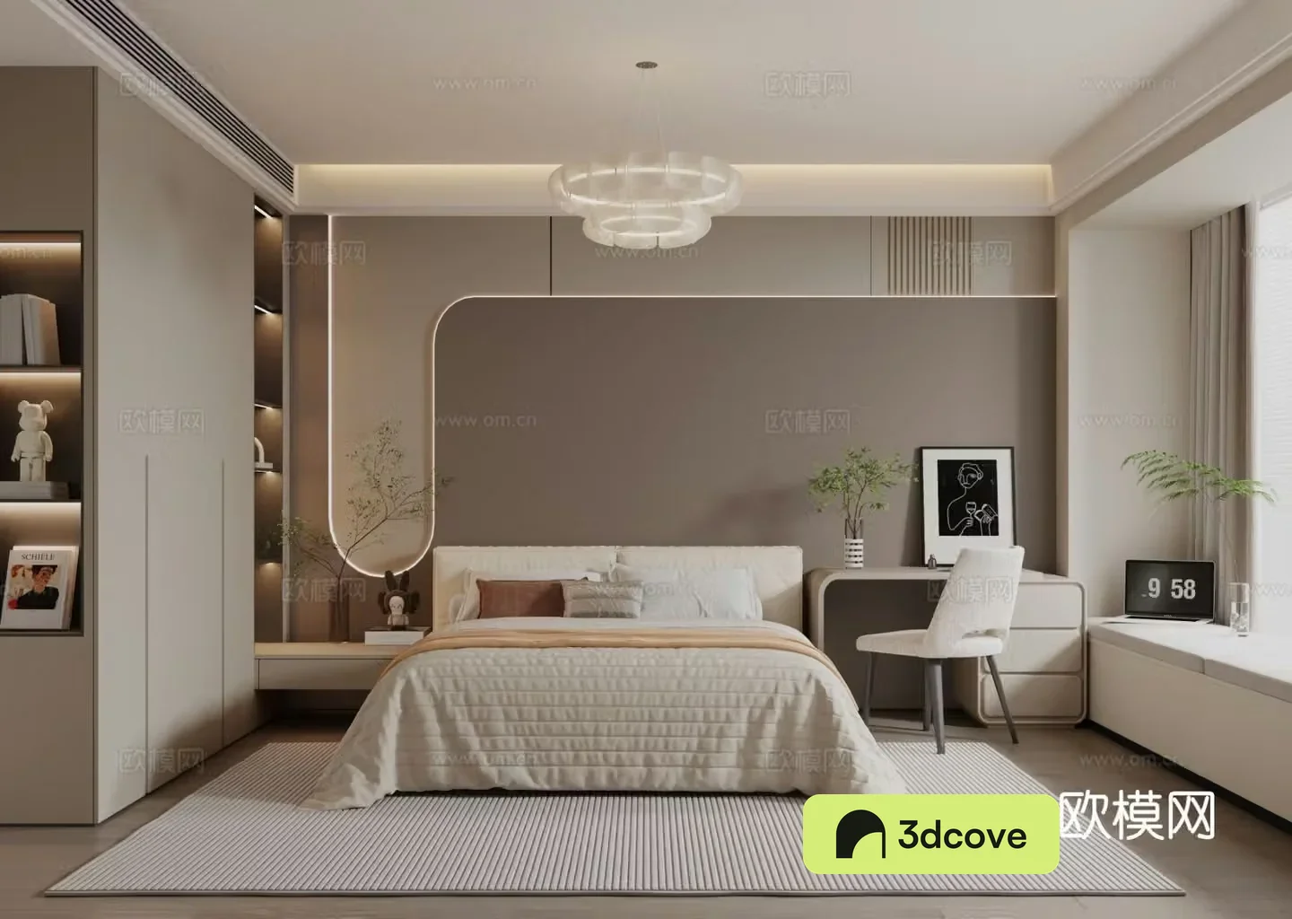 Modern cream style home bedroom