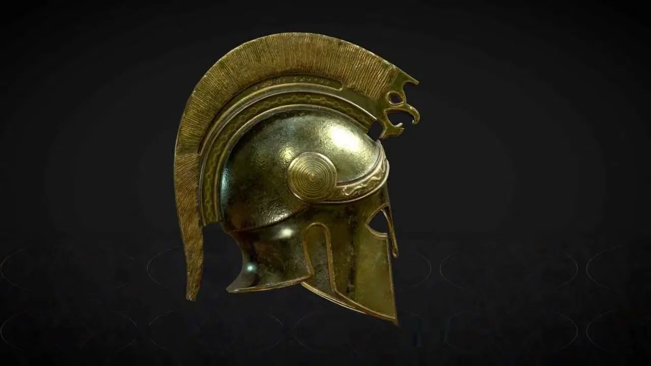 Ancient Greek Helmet 3D Model – 11382 – VRAY Render
