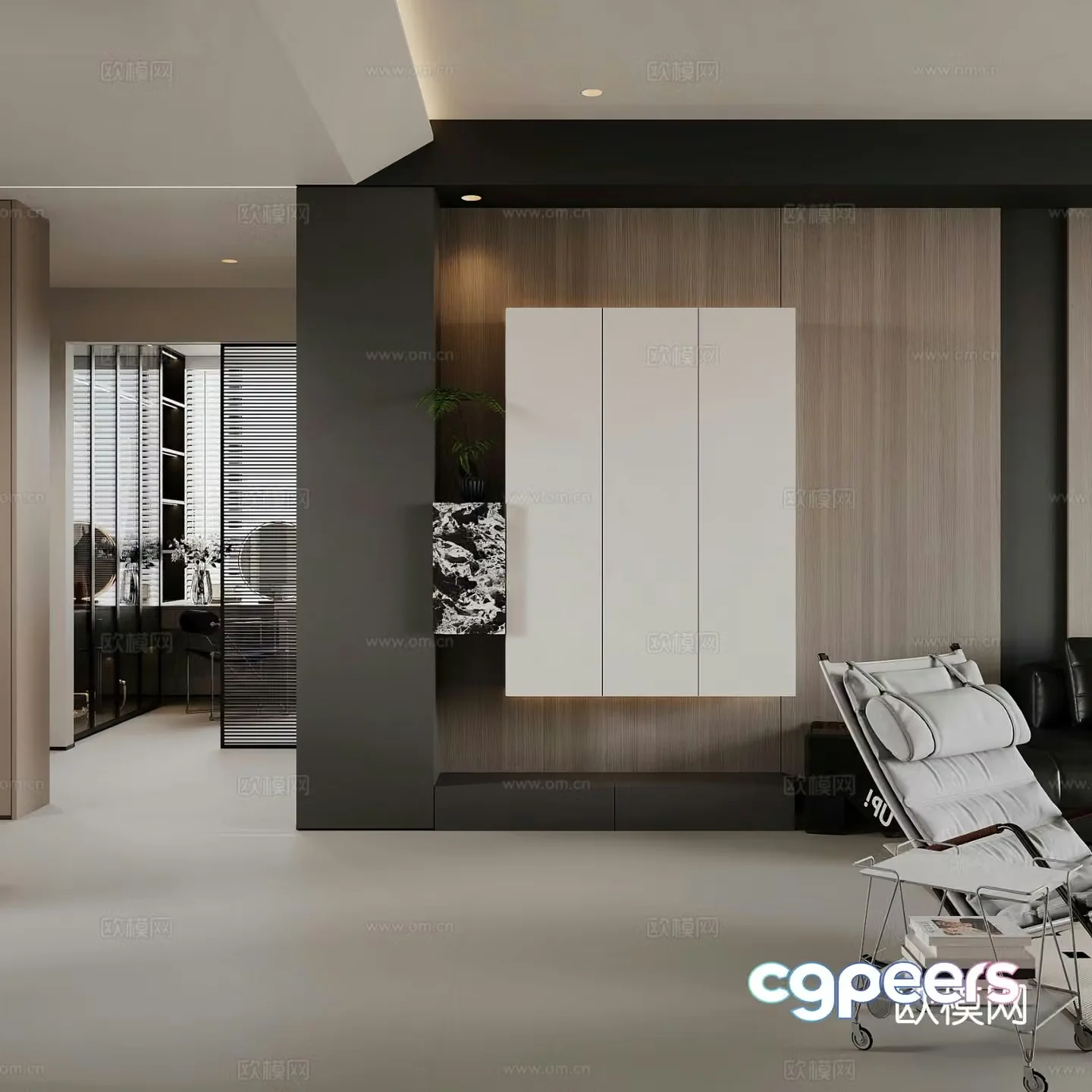 Italian style entrance hall decorative entrance aisle 3D model