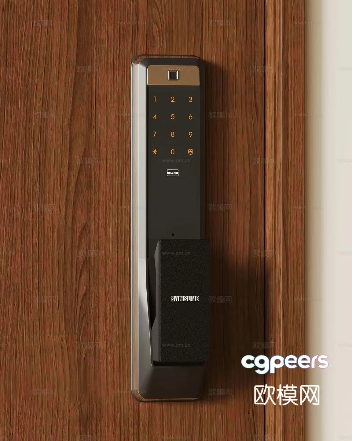 12 modern smart lock fingerprint lock password lock door lock door handle 3d model