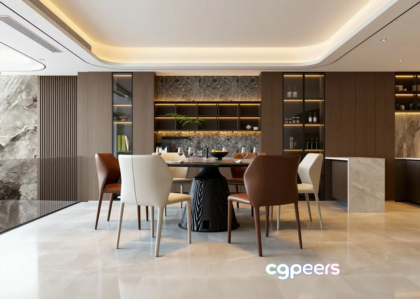 Modern Dining Room 3D Model – 17773 – VRAY Render