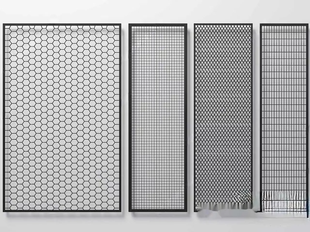 A Set Of Four Metal Grids 3D Model – 14732 – VRAY Render