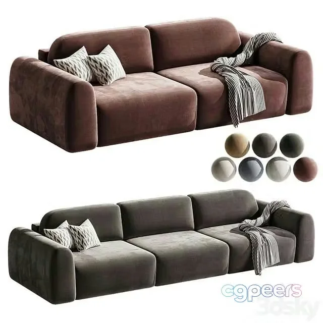 3ds Max Free – Straight sofa Lilt 2 round