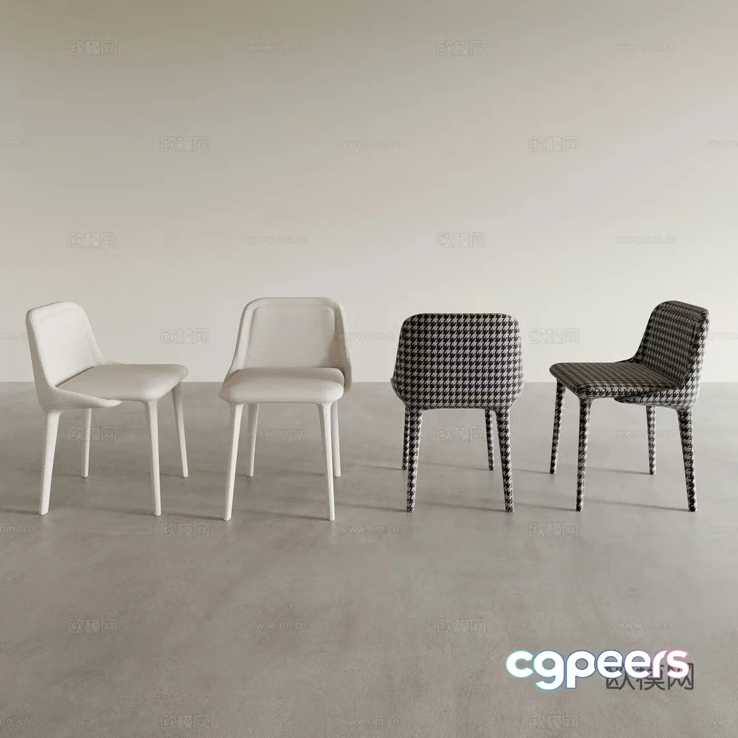 Modern dining chair tea chair coffee chair dressing chair back chair 3d model