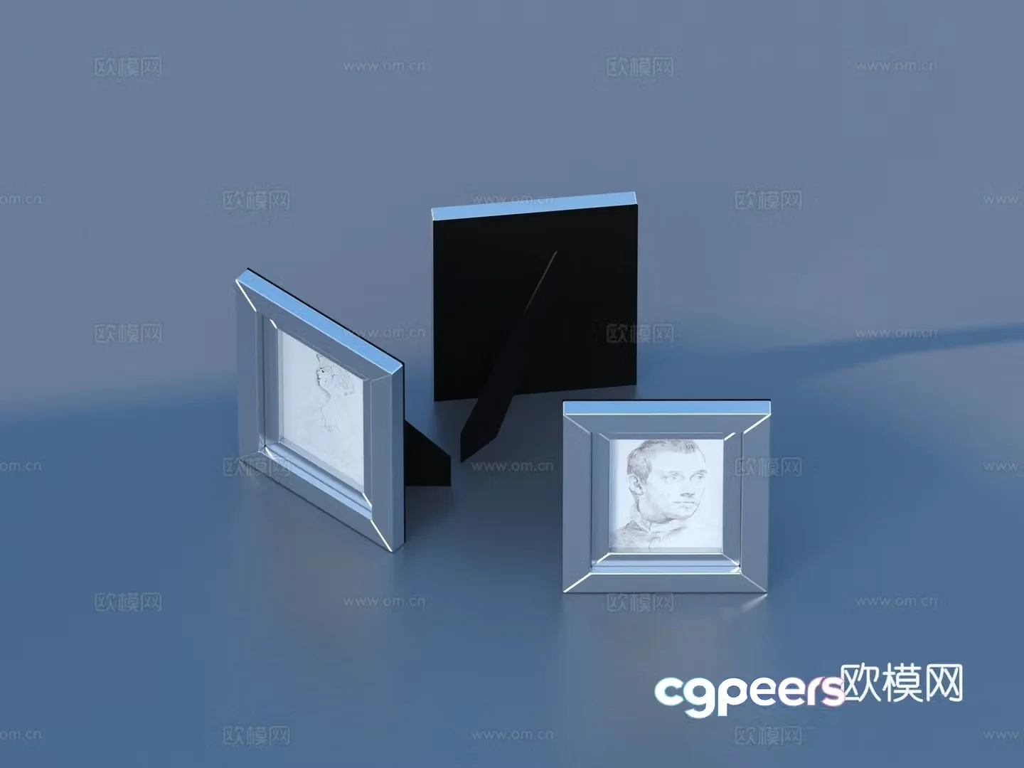 Modern photo frame picture frame ornament sketch 3d model
