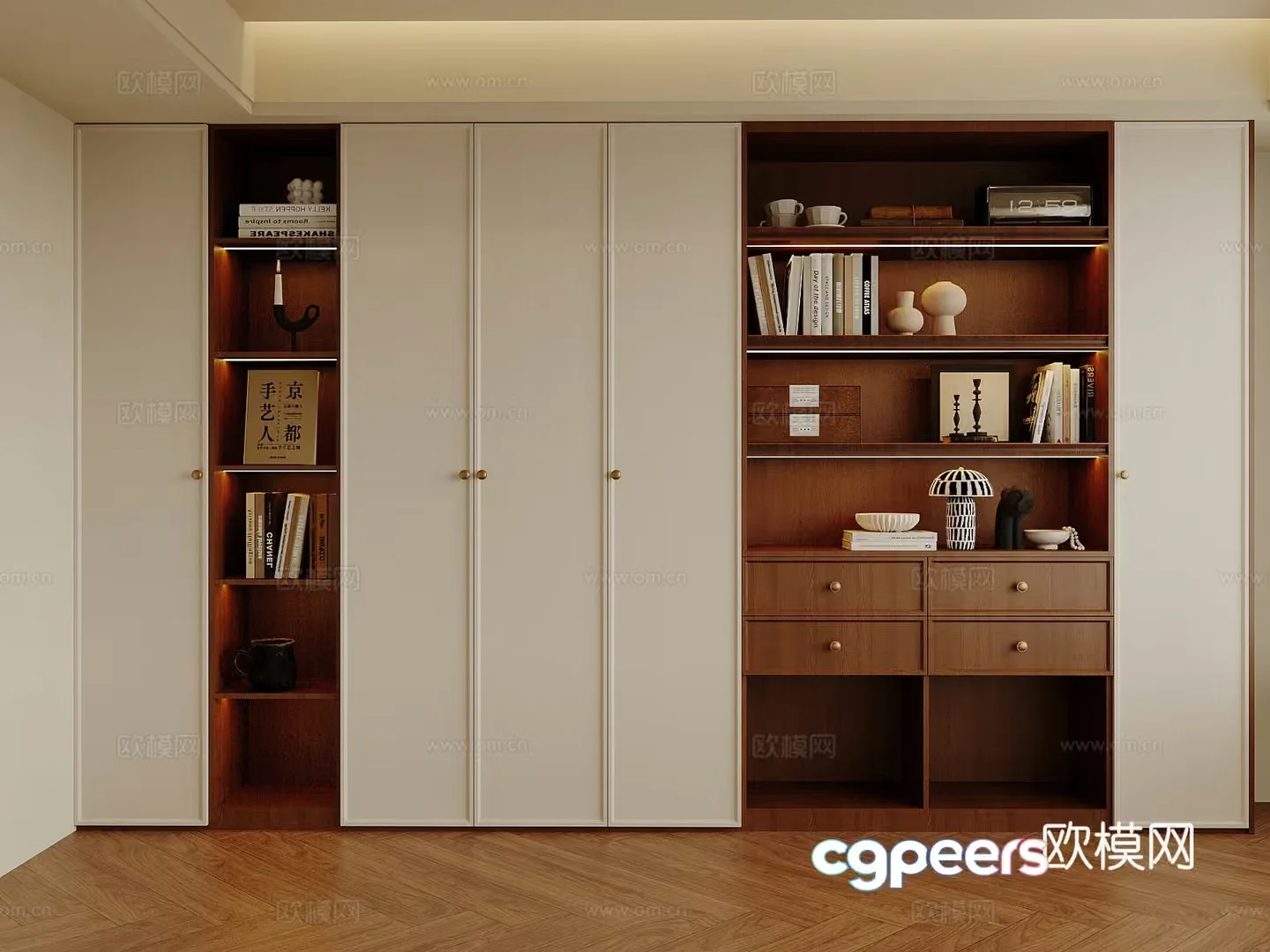 Modern Wardrobe Closet 3D Model – 11093 – VRAY Render