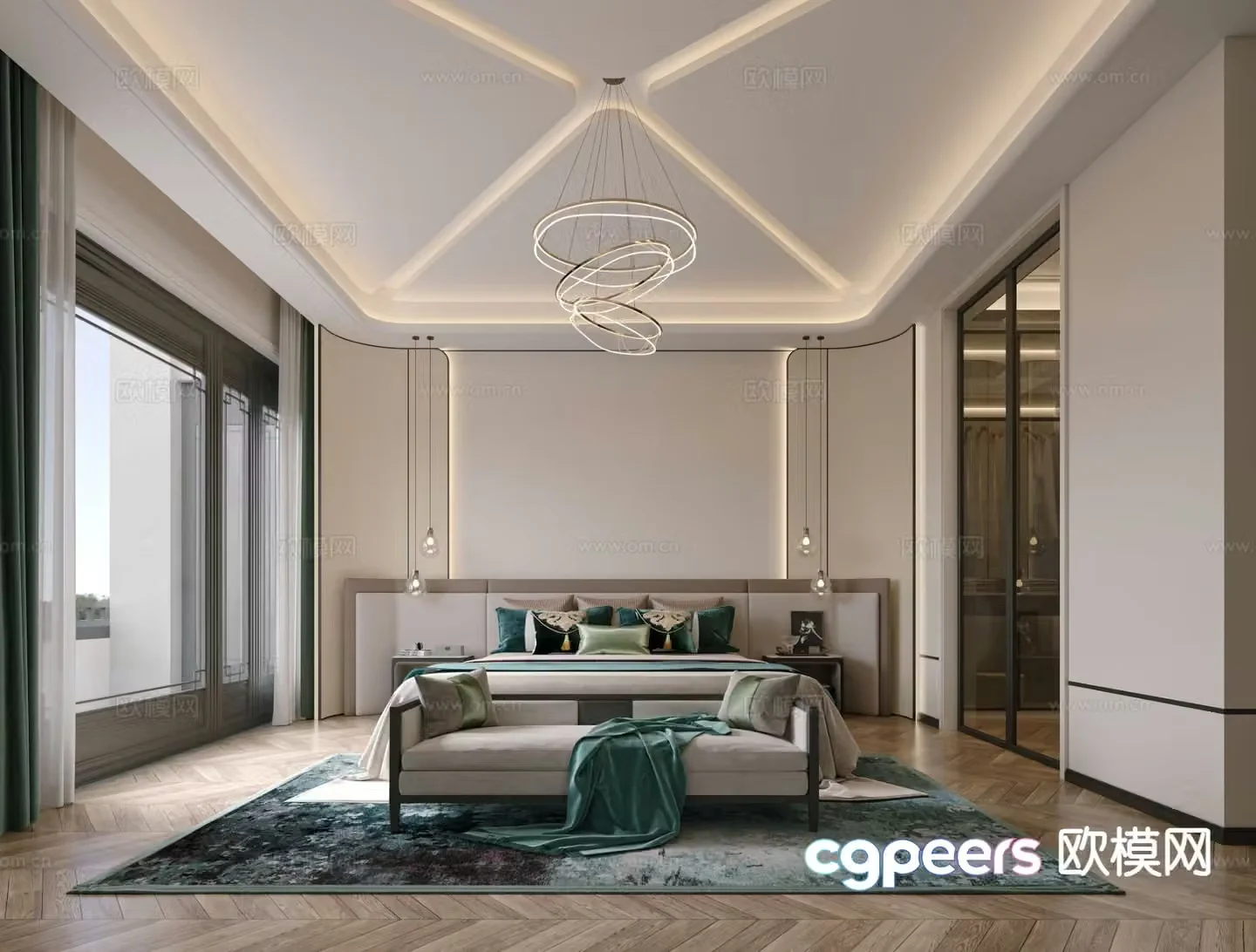 New Chinese style bedroom master bedroom 3d model